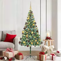 Dirbtinė Kalėdų eglutė su 300 LED Žalia 180 cm PVC ir plienas