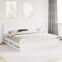 Lovos rėmas su saugojimu ir nugara Balta 180 x 200 cm