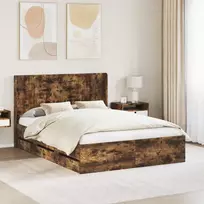 Lovos rėmas su saugojimu ir nugara Dūminio ąžuolo 150 x 200 cm