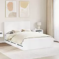 Lovos rėmas su saugojimu ir nugara Balta 140 x 190 cm