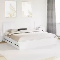Lovos rėmas su saugojimu ir nugara Balta 180 x 200 cm