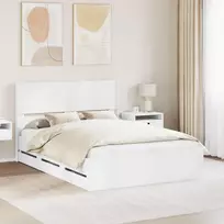 Lovos rėmas su saugojimu ir nugara Balta 140 x 190 cm