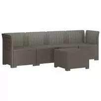 4 vietų sodo sofa pintinės išvaizdos PP Šviesiai pilka