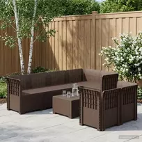 7-Vietis Sodo Sofa Ratanas PP Ruda