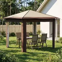 Paviljonas be šoninės sienos 2,6 x 2,6 m Kremas ir rudas