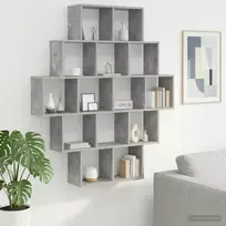 Sieninė lentyna Betono pilka 120 x 20 x 136 cm Apdirbta mediena