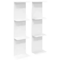 Sieninė lentyna 2 pcs Balta 25 x 15 x 100 cm Apdirbta mediena