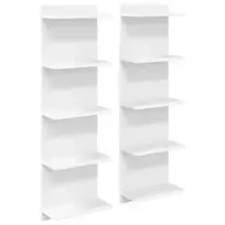 Sieninė lentyna 2 pcs Balta 30 x 15 x 100 cm Apdirbta mediena