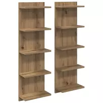 Sieninė lentyna 2 pcs Artisano ąžuolo 30 x 15 x 100 cm
