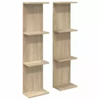 Sieninė lentyna 2 pcs Sonoma ąžuolas 22 x 15 x 100 cm