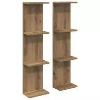 Sieninė lentyna 2 pcs Artisano ąžuolo 22 x 15 x 100 cm