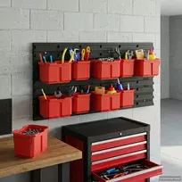 Konteinerio lentyna Juoda ir raudona 77,5 x 2 x 39 cm PP