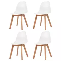 Valgomojo kėdės, 4vnt., baltos spalvos, plastikas