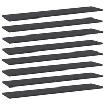 Knygų lentynos plokštės, 8vnt., pilkos, 100x20x1,5cm, MDP