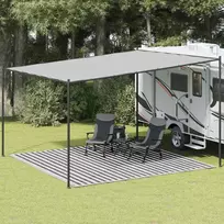 Palapinės kilimėlis, antracito ir baltas, 400x400cm, HDPE