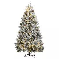 Kalėdų eglutė su šarnyrinėmis šakomis/LED/žaisliukais, 210cm