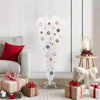 Dirbtinė Kalėdų eglutė su 150 LED Balta 120 cm PVC ir Plienas