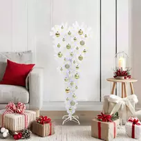 Dirbtinė Kalėdų eglutė su 150 LED Balta 120 cm PVC ir Plienas