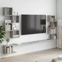 Sieninis televizoriaus stovas Betono pilka 200 x 15 x 94 cm