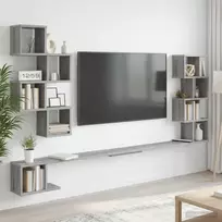 Sieninis televizoriaus stovas Pilka Sonoma 200 x 15 x 94 cm