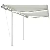 Automatinė markizė su LED/vėjo jutikliu, kreminė, 3x2,5m