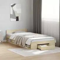 Lovos rėmas su stalčiumi, ąžuolo, 100x200cm, apdirbta mediena
