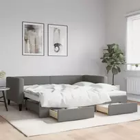 Lova su ištraukiama dalimi/stalčiais be čiužinio, 100x190 cm
