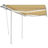 Rankiniu būdu ištraukiama markizė, geltona ir balta, 3x2,5m