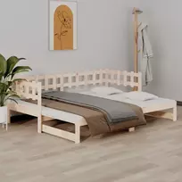 Ištraukiama lova, 2x(90x200)cm, pušies medienos masyvas