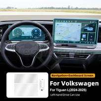Tempered Glass Screen Protector for VW Tiguan L 2022-2025 Central Console GPS Navigation Dashboard Display L Set juoda