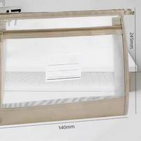 Large A4 Clear Mesh Organiser with Double Zip - Spacious Portable Handmade Storage Bag