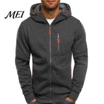 Loose Fit Hoodies for Men Zip-up Hoodie, Athletic Hooded Jacket, Long Sleeve Sweatshirt Windproof Blazers Casual Sports Jacket with Zippered M tamsiai pilka spalva