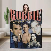 Robbie Williams turo flaneliniai pledai Minkštas patvarus užtiesalas miegamajam lėktuvo kelionėms Estetiškas lovatiesė sofos lovos uždangalas 100cmx150cm