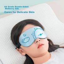 Jingzao Children's Silk Sleep Mask Unisex Cartoon Blue Light Blocking Eye Mask for Sleeping