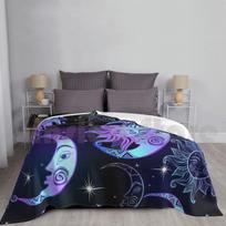 Sun , Moon And Stars Blanket For Sofa Bed Travel Sun Moon Stars Astrology Horoscope Mystical Sky Vintage Sky Size: 75*100cm, Weight: 230 GSM