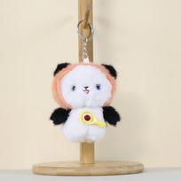 Cute Panda Plush Keychain With Pp Cotton Filling For Students Bookbags And Car Decor OrangePanda