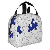 Puzzle Bonnet Lunch Bento Bags Portable Aluminum Foil thickened Thermal Cloth Lunch Bag for Women Men Boy One Size