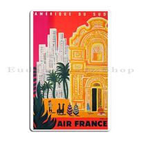 1958 Air France Am%C3%A9rique Du Sud Travel Poster Metal Plaque Custom Pub Bar Classic Wall Decor Tin Sign Poster 20X30CM