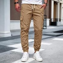 Men's Pants Multi-Pockets Joggers Men Sweatpants 2026 New Casual Solid Cargo Pants Men Oversize Streetwear Pants Men Trousers S