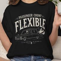Funny Ghost Shirt Passenger Count Flexible Goth Funeral Director Hearse Tee Dark Humor T-Shirt for Halloween Spooky Creepy Gift XL