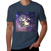 cardigan blue merle space corgi with jetpack TShirt Basic Crew Neck Short Sleeve Top S