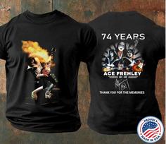 Ace Frehley Guitar Shirt  Ace Frehley 74 Years 1951  2025 Anniversary TShirt Unisex T-Shirt Graphic Tee S