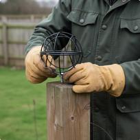 Metal Suet Cage SquirrelResistant Ball Holder PowderCoated Iron Wildlife Accessory for Garden,