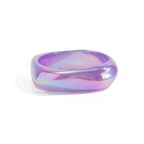Punk Hip Hop Laser Bracelets Irregular Geometric Chunky Bangles Colorful Resin Bangles  Boho Style violetinė