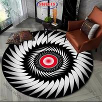 Next Day Shipping ! Abstract Art Style Print Round Carpet Bedroom Living Room Sofa All Seasons Mat Kids Room Non-Slip Decor Rug 60cmx60cm