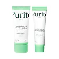 Purito Seoul Wonder Releaf Cream Unscented+Wonder Releaf Daily Sun Lotion Set | Moisture & SPF Bundle for Sensitive Skin