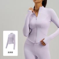 Womens Slim Fit Long Sleeve Zip-Up Yoga Top With Side Pockets Running Gym Workout Small