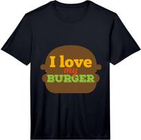 I Love My Burger Funny Silhouette Cool Birthday Gift Performance T-Shirt Unisex T-Shirt S