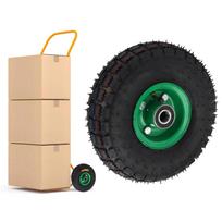 10 Inch Rubber Wheel Replacement 4.10/3.50‑4 Inflatable Wheel for Garden Cart Trolley Wheelbarrow 6204 Bearing 250KG Load rubber