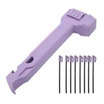 Camping Hammer Anti-slip Tent Stakes Hammer Lightweight with 8 Steel Stake for Camping Stakes Tent Pegs Nail Spike Garden violetinė